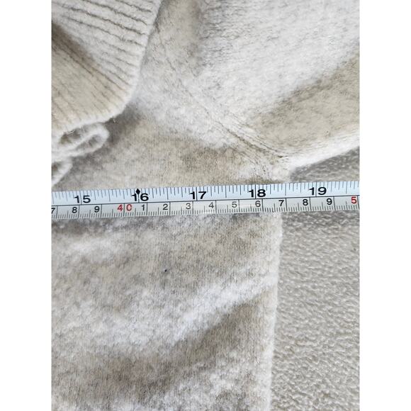 French Connection Sweater Medium Cream Long Sleeve Ruffle Wool Blend - Picture 6 of 8